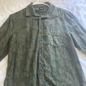 Boys large camo distressed long sleeve shirt